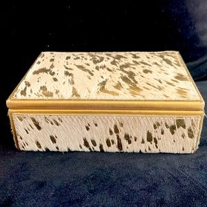 Gold Foil Cowhide Jewelry Box
